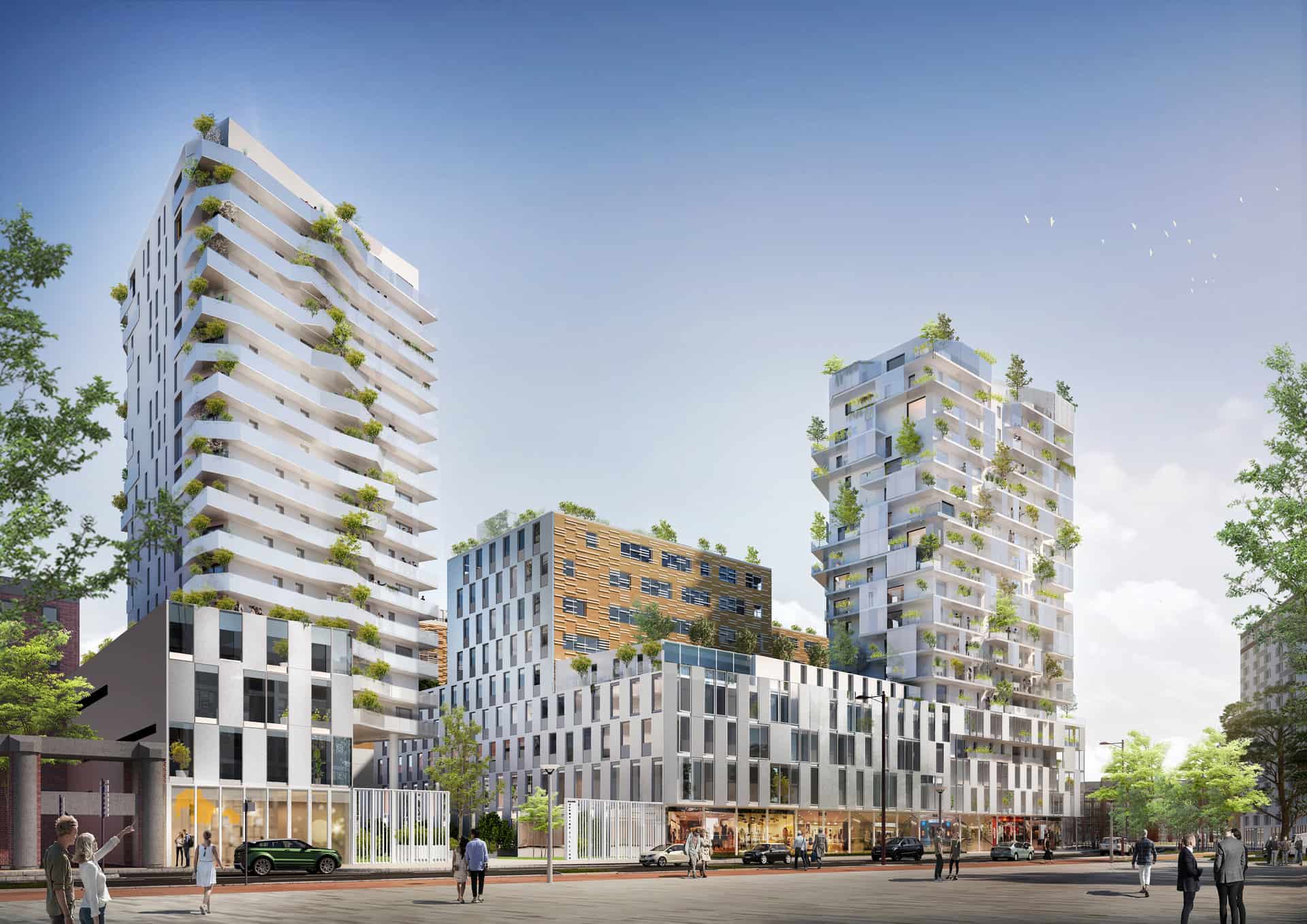 Construction du siège du conseil départemental du Nord, de bureaux et de logements sur le site